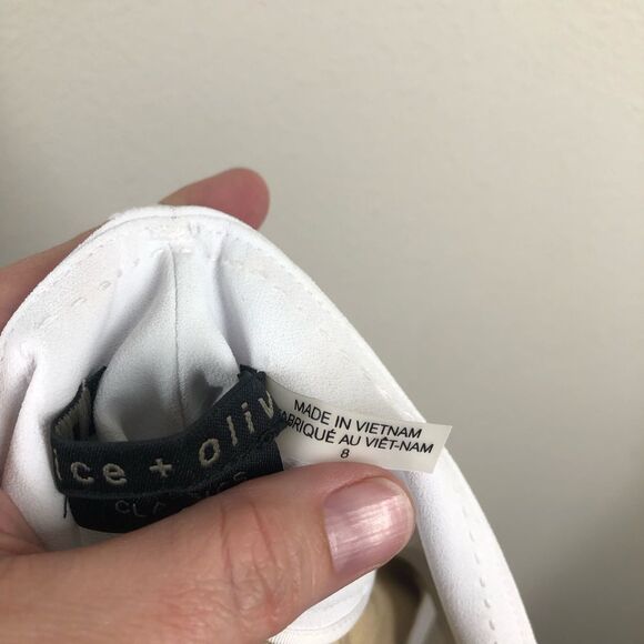 Alice + Olivia Classics White Straight Leg Dress Pants Size 8 - Picture 4 of 8